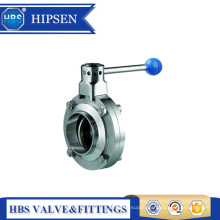 2" manual 4 position sanitary stainless steel weld butterfly valve